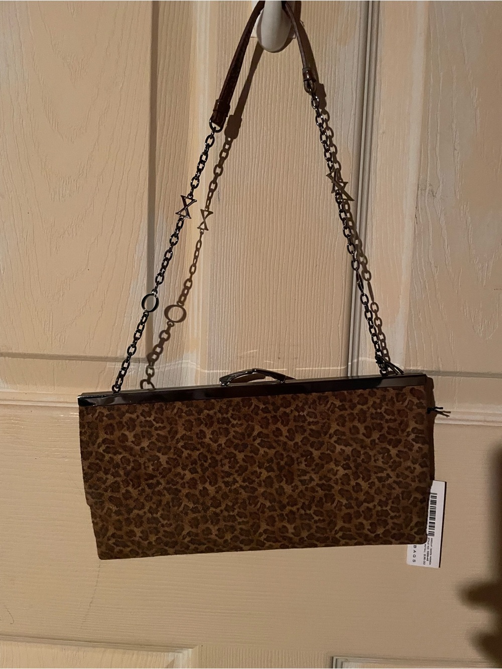 XOXO Leopard Print Chain-Handle Clutch - Brown - Picture 2 of 3